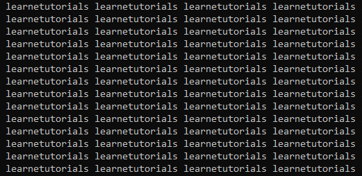 infinite loop output