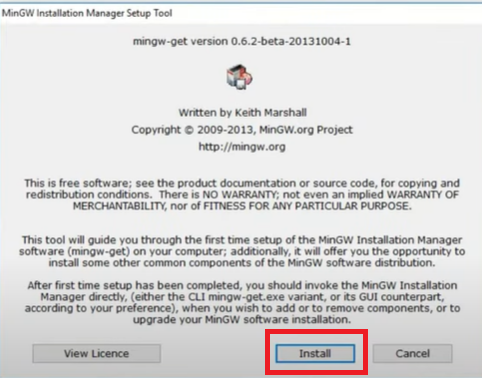 How MinGW installation for Windows 10 is done?