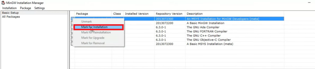How MinGW installation for Windows 10 is done?