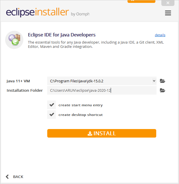 Java IDE installation for windows