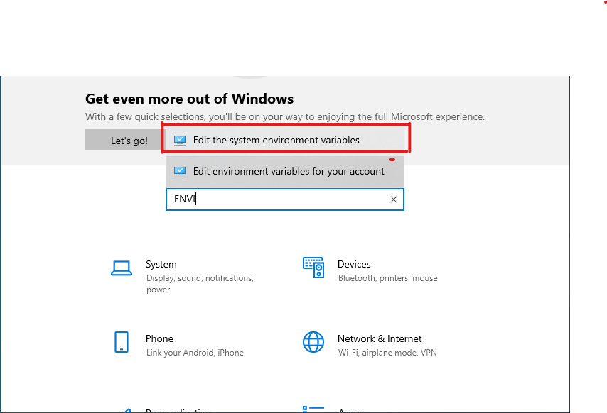 Copy the path of the bin folder