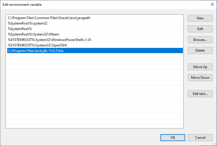 Environment variables