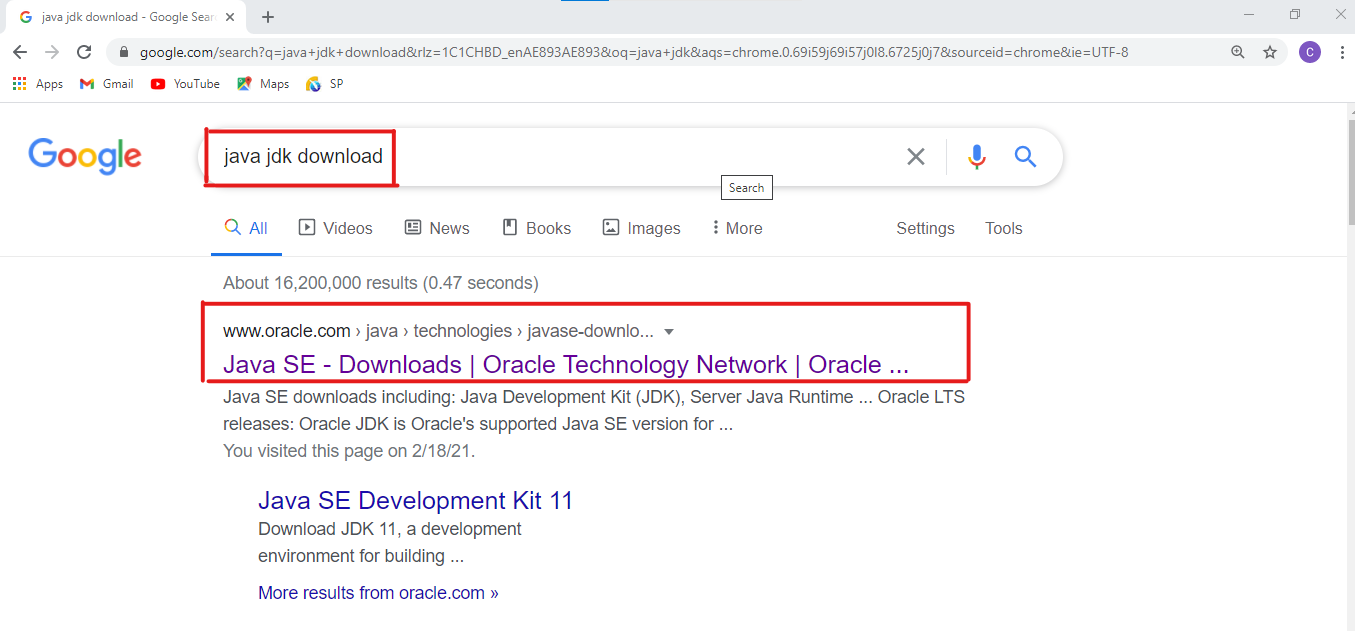 Java Install - Search