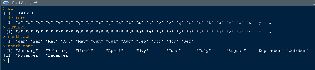 Pre-defined Constants